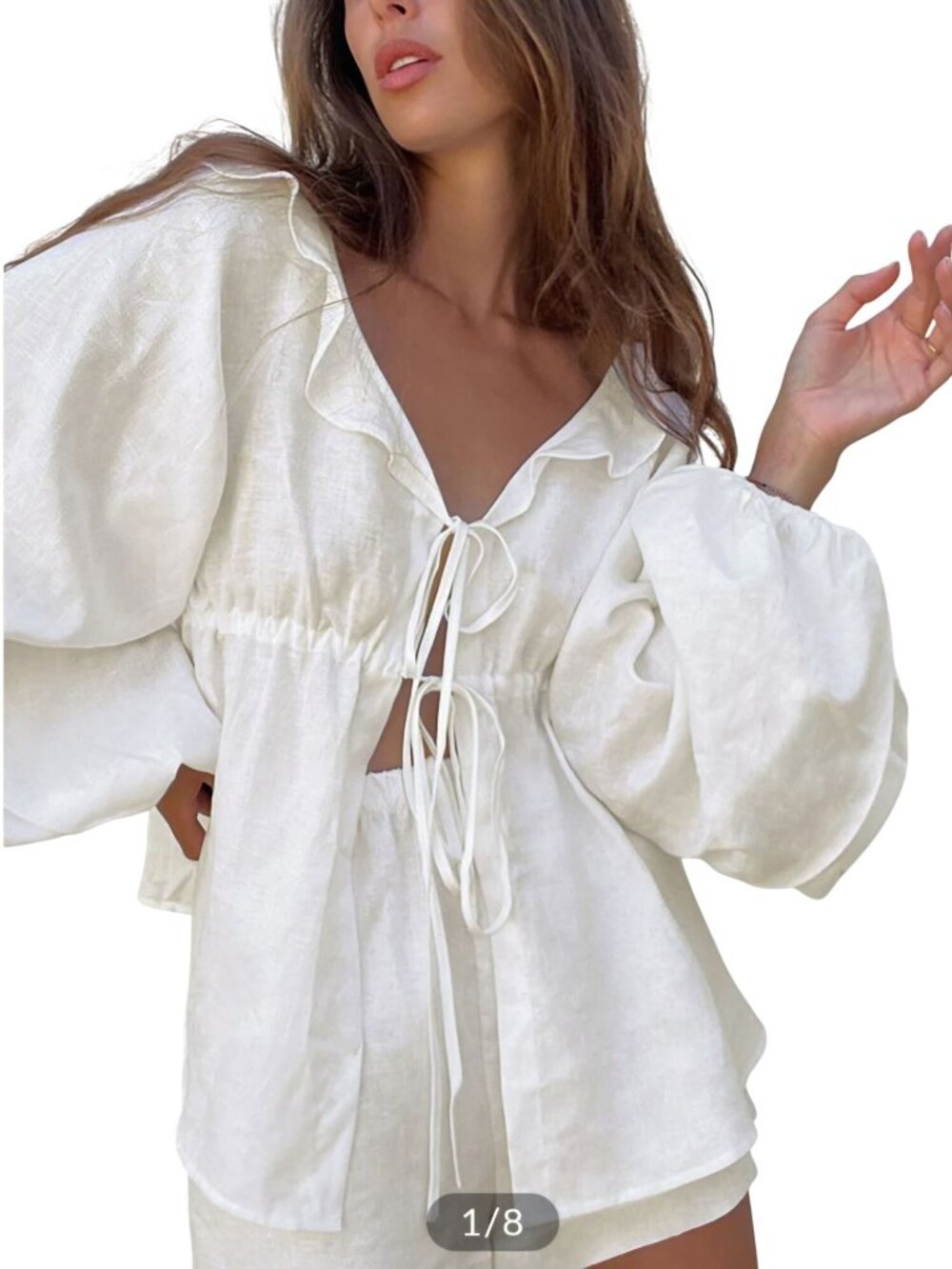 Commence Cotton & Linen Cowgirl Melody Two Piece Short Set Size L